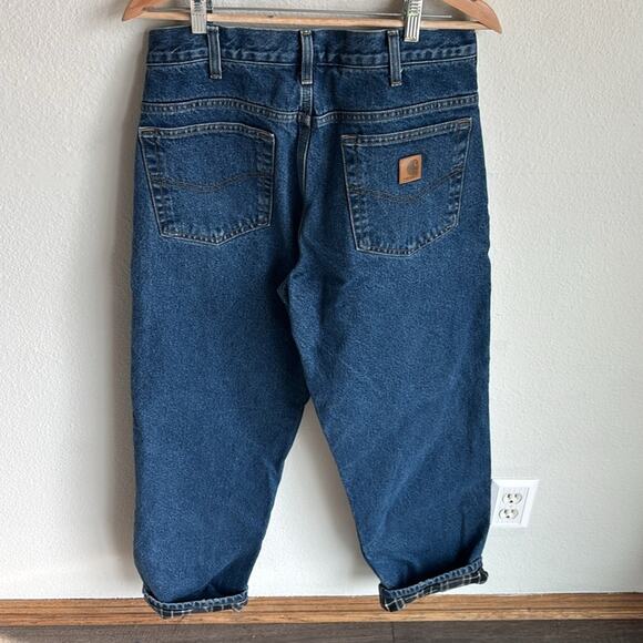 CARHARTT Men’s 32x32 Flannel Lined Relaxed Fit Denim Jeans Vintage 32 Waist - Picture 5 of 8